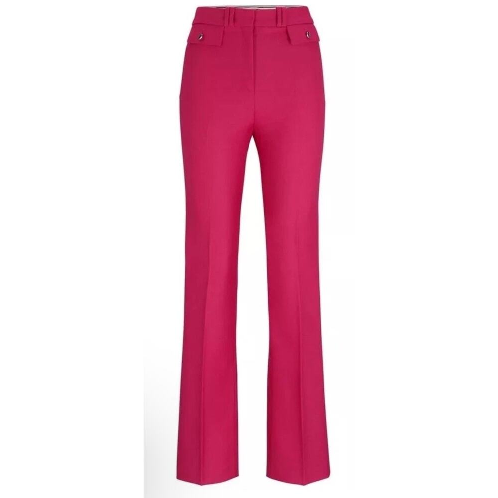 BOSS Womens Slim Fit Talawa Ankle Pants Bright Pink Wool Twill US 16 NWOT $368 - Picture 16 of 16